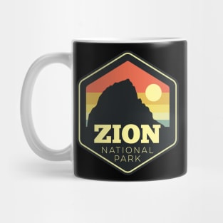 Zion National Park Southern Utah Vintage Sunset Hexagon Mug